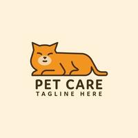 cat care logo design vector
