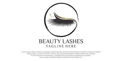 eyelashes logo design vector