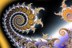 Beautiful zoom into the infinite mathematical mandelbrot set fractal. photo