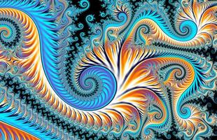 hermoso zoom en el infinito conjunto matemático mandelbrot fractal. foto