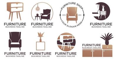 logos gallery furniture set vector