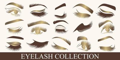 luxury beauty eyelash icon set logo design vector