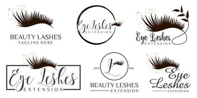 beauty eyelashes icon set logo with creative modern concept vector