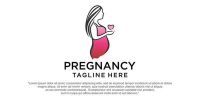 mujer embarazada, vector de diseño de logotipo de símbolo de vector estilizado