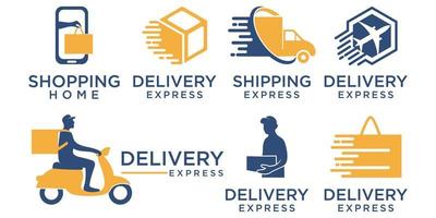 fast delivery icon set logo design template vector