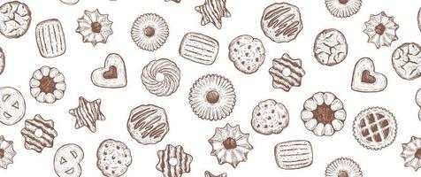 Cookie set hand drawn illustration. Vector. vector