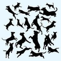 Jumping Dogs Silhouette Art