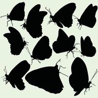conjunto de siluetas de amor de mariposa vector
