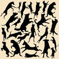 Jumping Silhouette From dogs Set vector