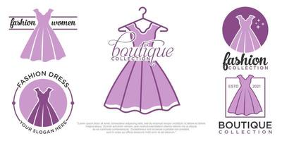 conjunto de ilustración de vector de logotipo de boutique