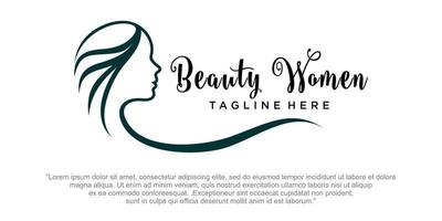 Hair beauty logo design for salon, makeover, hair stylist, hairdresser, hair cut. vector