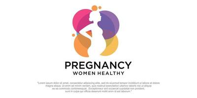 mujer embarazada de diseño de logotipo simple ilustración vector