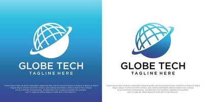 plantilla de diseño de logotipo de tecnología mundial vector