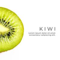 medio kiwi sobre fondo blanco foto