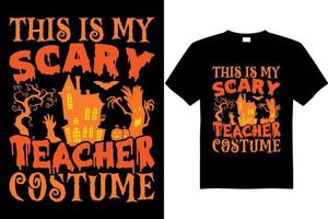 Halloween teacher costume t shirt design vector