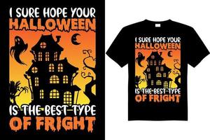 vector de diseño de camiseta de miedo de halloween