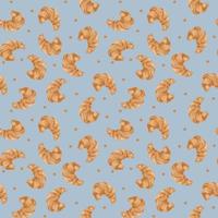 Seamless pattern with crispy croissants photo