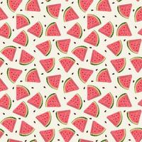 Pattern with watermelon slices. Cream background. photo