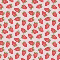 Pattern with strawberries. Pink background. photo