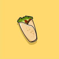 ilustración de comida deliciosa lista para comer es kebab vector