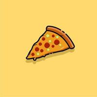 ilustración de comida deliciosa lista para comer es pizza vector