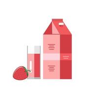 strawberry fruit juice packaging illustration vector