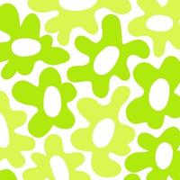 Lime Green 60s Groovy Floral Art Pattern vector