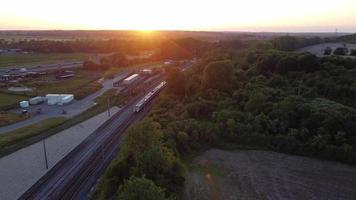 Fast Train moving on Tracks at Sunset Time Near Luton Town of England UK, Sunset Time video