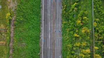 High Angle Drone's Camera View of Railway Tracks at Luton England UK video