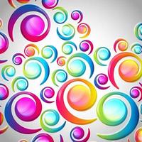 patrón abstracto colorido arco-caída en espiral sobre un fondo claro. elementos coloridos transparentes y tarjeta de diseño de círculos. ilustración vectorial foto
