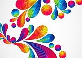 Colorful abstract background with striped drops splash, vector color design, graphic illustration. A4. photo