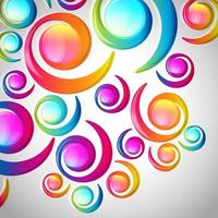 Abstract colorful spiral arc-drop pattern on a light background. Transparent colorful elements and circles design card.  Vector illustration. photo