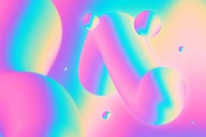 Abstract Neon 3D Object Bubbly Background with Floating Particles photo