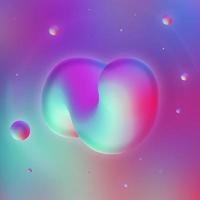 Abstract Neon 3D Object Bubbly Background with Floating Particles photo