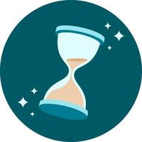 Hourglass. Illustration of the clock. Time, loading, waiting vector