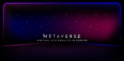 frame stage metaverse backgrounds with spotlights for signs corporate, advertisement business, social media post, billboard agency advertising, ads campaign, motion video, landing page, website header vector
