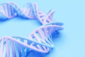3d illustration of a stereo strip of different colors. Geometric stripes similar to waves. Simplified blue    dna line on white isolated background photo