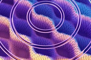 3d illustration of blue  and pink  circles .Set of shapes on pattern  background. Geometry  background photo