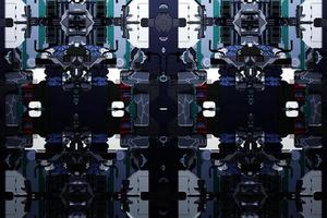 3d illustration of a realistic model of a robot or  colorful cyber armor. photo