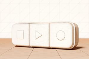 3d illustration of music switch button photo
