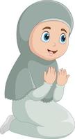 Illustration of a female Muslim praying vector