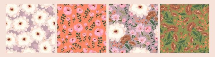 patrones florales sin fisuras. diseño vectorial para papel, cubierta, tela, decoración de interiores y otros usuarios vector