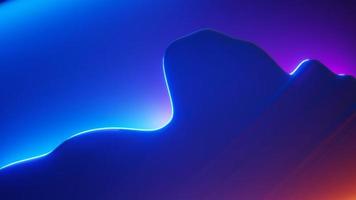 Abstract colorful neon glowing light background. Speed light illuminated. Florescent on the dark scene. Curvy moving line shape. 3D render. photo