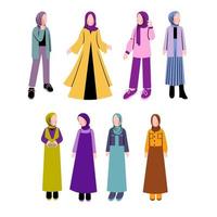conjunto de personajes de estilo de moda musulmana