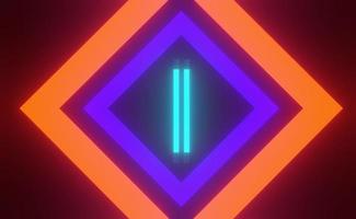 3d render of RGB neon light on darkness background. Abstract Laser lines show at night. Ultraviolet spectrum beam scene photo