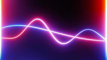 Abstract colorful neon glowing light background. Speed light illuminated. Florescent on the dark scene. Curvy moving line shape. 3D render. photo