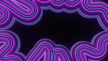 Abstract colorful neon glowing light background. Speed light illuminated. Florescent on the dark scene. Curvy moving line shape. 3D render. photo