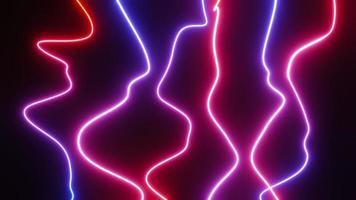 Abstract colorful neon glowing light background. Speed light illuminated. Florescent on the dark scene. Curvy moving line shape. 3D render. photo