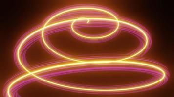 Abstract colorful neon glowing light background. Speed light illuminated. Florescent on the dark scene. Curvy moving line shape. 3D render. photo