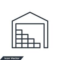 Ilustración de vector de logotipo de icono de almacén. plantilla de símbolo de almacén para la colección de diseño gráfico y web